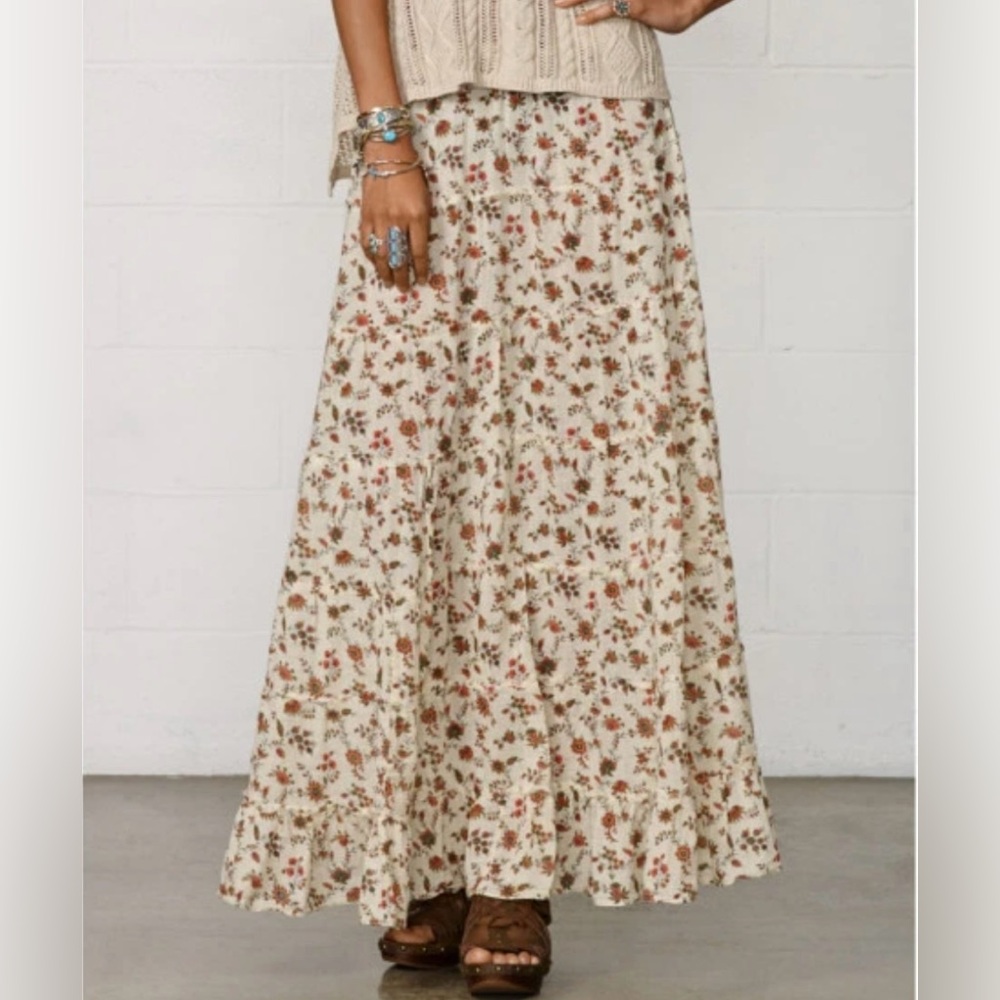 Ralph Lauren Denim & Supply Ralph Lauren Tiered Maxi  Boho Peasant Skirt, Sz M